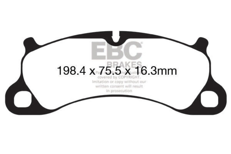 EBC 12-15 Porsche 911 (991) (Cast Iron Rotor only) 3.8 Carrera S Yellowstuff Front Brake Pads