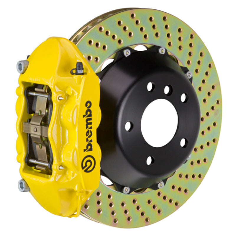 فرامل Brembo 15-18 M3 Excl CC Rr GT BBK 4Pis Cast 380x28 2pc Rotor Drilled-Yellow