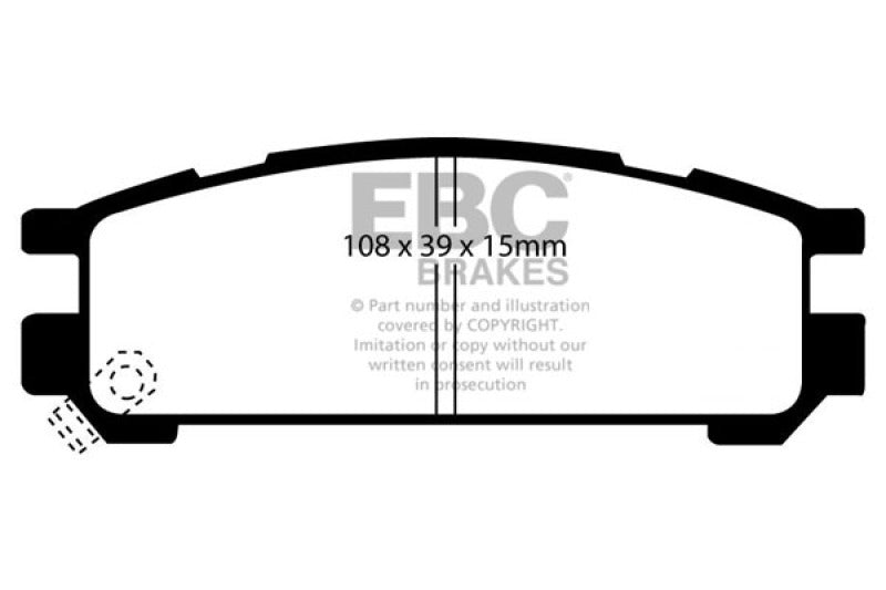 وسادات الفرامل الخلفية من Redstuff لسيارة Subaru Impreza 1.8 EBC 93-96