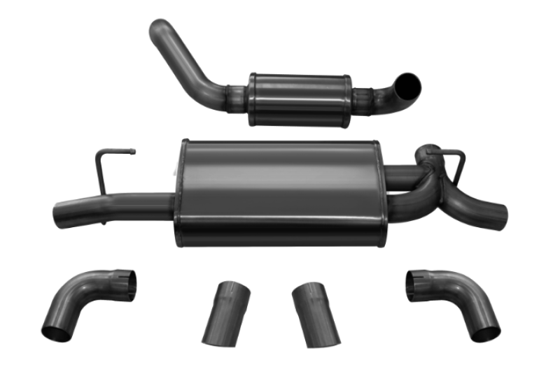 Corsa 2018-2024 Jeep Wrangler JL 2.5in Dual Rear Turn Down Exit Black Touring Axle-Back Exhaust