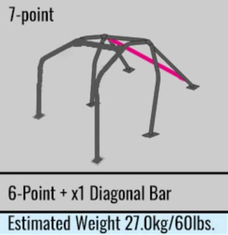 سيارة Cusco SFTY21 2-Passenger 7-Point BLK Dash-THROUGH Roll Cage Nissan Silvia S14 (S/O/No Cancel)