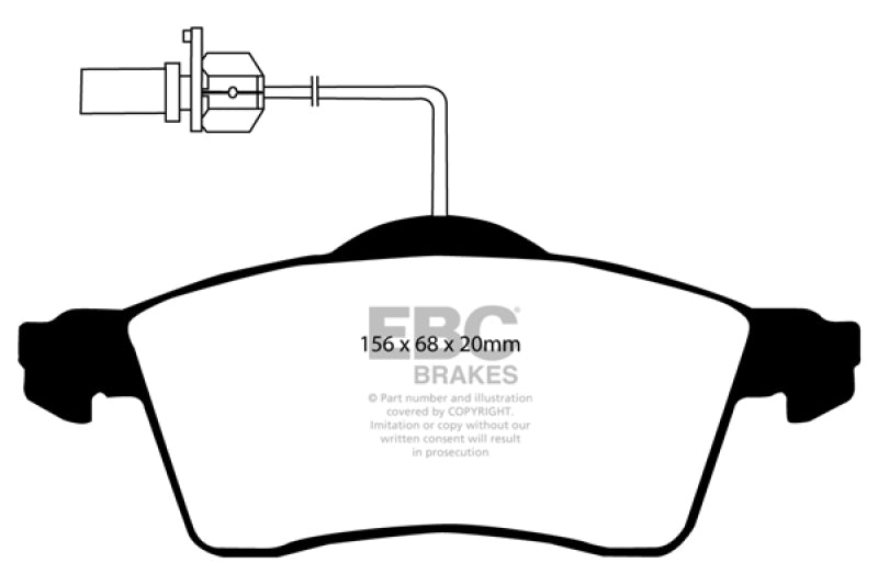 EBC 00 Volkswagen Eurovan 2.8 (ATE) with Wear Leads Greenstuff Front Brake Pads