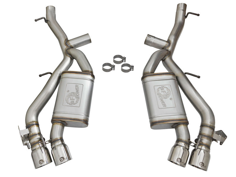 aFe MACHForce XP 3in 304 SS Axle-Back Dual Exhaust (NPP) مع أطراف مصقولة 16-17 Camro SS V8-6.2L