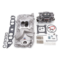 طقم مشعب السحب وكاربوريتر Edelbrock Performer RPM Big Block Chevrolet Oval Port ذو اللمسة الطبيعية