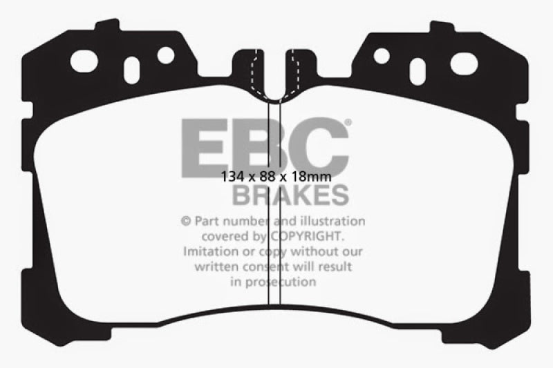 وسادات الفرامل الأمامية من Redstuff لسيارة Lexus LS460 4.6 EBC 07+