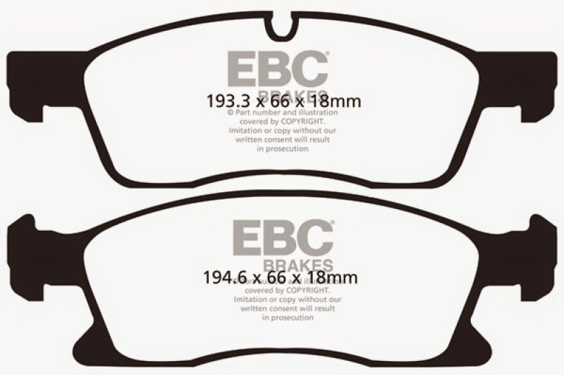 EBC 11+ Dodge Durango 3.6 Greenstuff Front Brake Pads