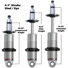 Ridetech HQ Series CoilOver Shock 4.1in Travel 2.5in Upper/Lower Bearing Mounts 10.5in/14.6in