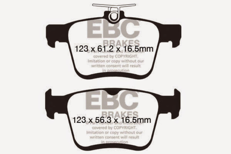 EBC 2017+ Volkswagen Atlas 2.0L Turbo Greenstuff Rear Brake Pads