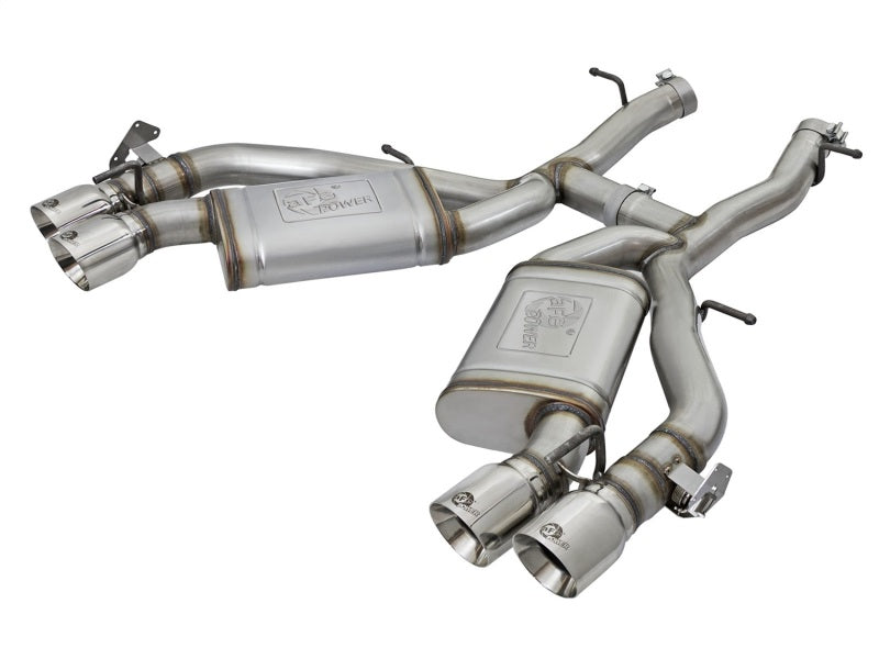 aFe MACHForce XP 3in 304 SS Axle-Back Dual Exhaust (NPP) مع أطراف مصقولة 16-17 Camro SS V8-6.2L