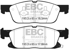 EBC 2016+ Lincoln Continental (10th Gen) 2.7L Twin Turbo Yellowstuff Front Brake Pads