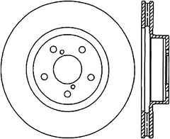 StopTech 05-17 Subaru Impreza WRX/STi SportStop Cryo Slotted & Drilled Front Right Rotor