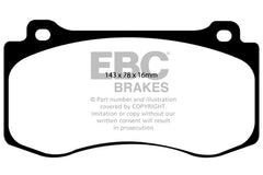 EBC 06-10 Jeep Grand Cherokee 6.1 SRT-8 Greenstuff Front Brake Pads