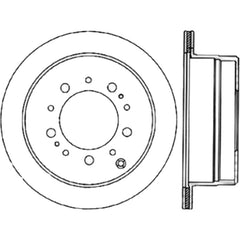 StopTech 98-07 Toyota Land Cruiser Rear Right Slotted Sport Cryo Brake Rotor