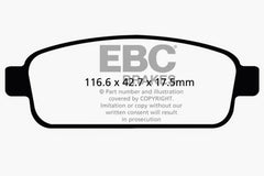 EBC 13+ Buick Encore 1.4 Turbo Yellowstuff Rear Brake Pads