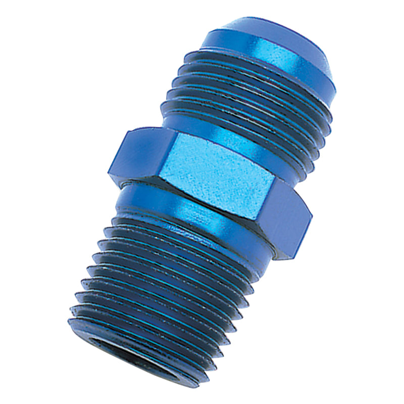 Russell Performance -16 AN to 3/4in NPT Straight Flare to Pipe (Blue)