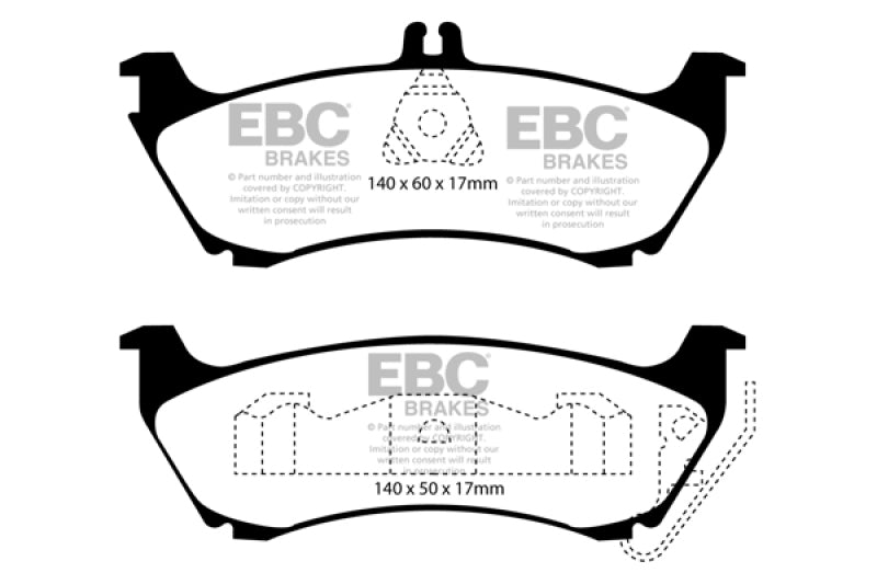 EBC 99-02 Mercedes-Benz M-Class (ML) ML320 3.2 Greenstuff Rear Brake Pads