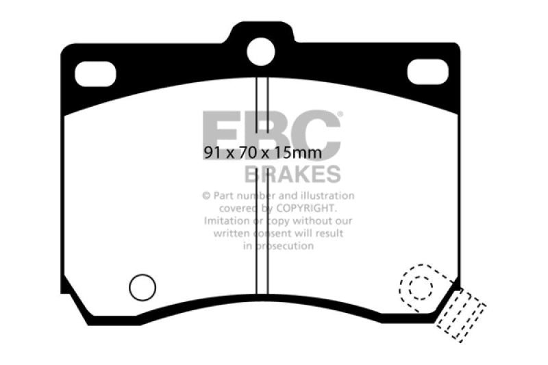 وسادات الفرامل الأمامية من Redstuff لسيارة Ford Escort 1.8 موديل EBC 91-96