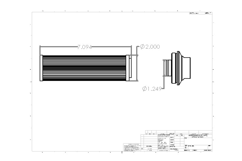 عنصر فلتر AeroMotive 10 ميكرون من الزجاج الدقيق - يناسب 12364