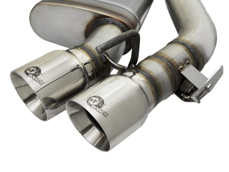 aFe MACHForce XP 3in 304 SS Axle-Back Dual Exhaust (NPP) مع أطراف مصقولة 16-17 Camro SS V8-6.2L