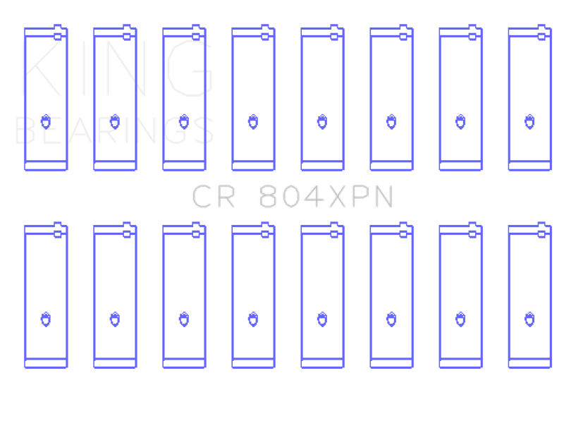 King Ford 260CI/289CI/302 (Size .020 Undersize) XP-Series Tri-Metal Narrowed Rod Bearings - Set of 8