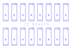 King Ford 260CI/289CI/302 (Size .020 Undersize) XP-Series Tri-Metal Narrowed Rod Bearings - Set of 8