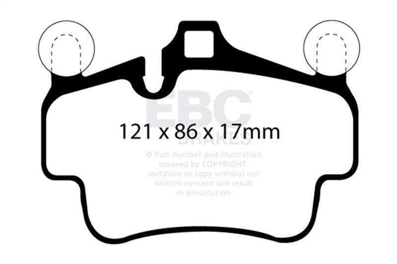 EBC 07-08 Porsche 911 (997) (Cast Iron Rotor only) 3.6 Carrera 2 Bluestuff Front Brake Pads