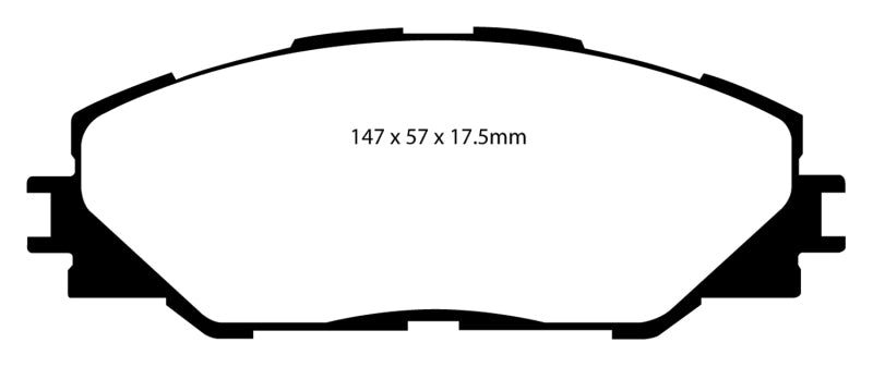 وسادات الفرامل الأمامية Yellowstuff لسيارة Pontiac Vibe 2.4 2WD EBC 09-10