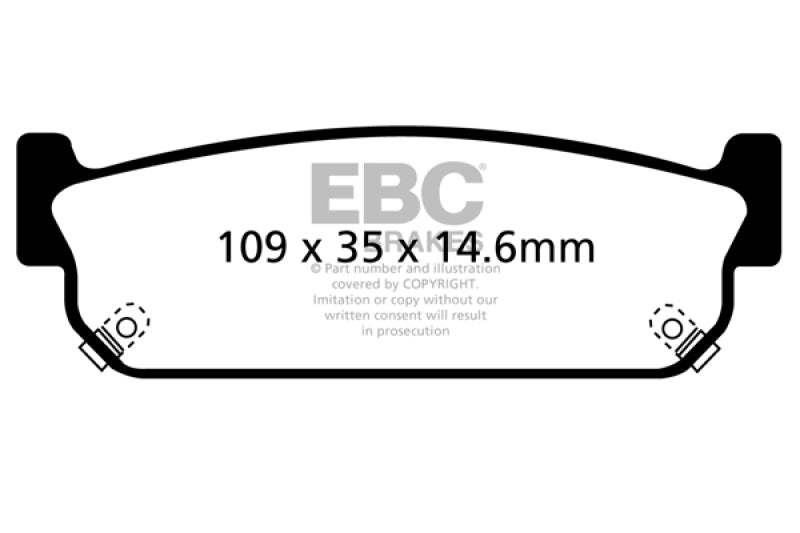 وسادات الفرامل الخلفية من Yellowstuff لسيارة Infiniti J30 3.0 EBC 93-97