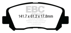 EBC 15+ Chrysler 200 2.4 Yellowstuff Front Brake Pads