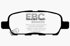 EBC 03-05 Infiniti FX35 3.5 Greenstuff Rear Brake Pads