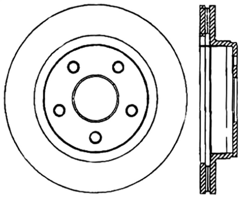 StopTech Power Slot 04-09 Dodge Durango / 10-18 Ram 1500 Front Right Sport Slotted Cryo Rotor