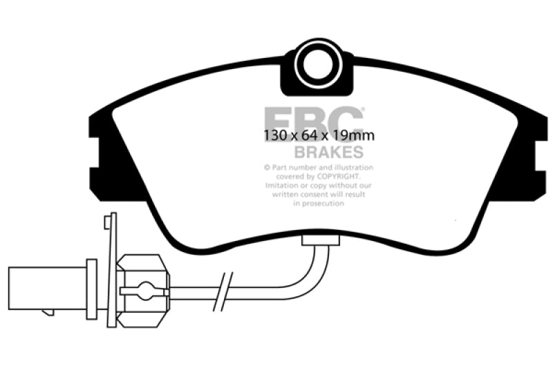 EBC 00 Volkswagen Eurovan 2.8 (Lucas) with Wear Leads Greenstuff Front Brake Pads