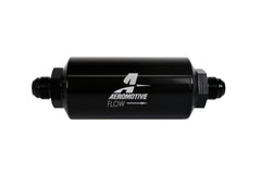 Aeromotive In-Line Filter - AN-08 size Male - 10 Micron Microglass Element - Bright-Dip Black