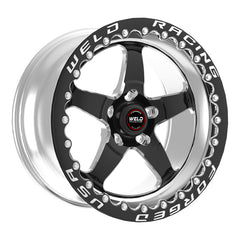 عجلة Weld S71 مقاس 15x10.33 / 5x4.5 BP / 5.5 بوصة BS سوداء (وسادة متوسطة) - قفل حبة واحدة أسود MT