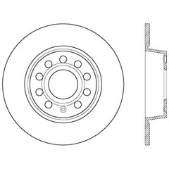 Stoptech 10-13 VW Golf/GTI/Jetta w/ 272mm Rear Disc Rear Premium High Carbon Cryo Brake Rotor