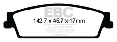 EBC 15+ Cadillac Escalade 6.2 2WD Yellowstuff Rear Brake Pads