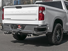 عادم خلفي من aFe Gemini XV مقاس 3 بوصات من 304 SS مع فتحة لسيارة GM Silverado/Sierra 1500 V8 موديل 19-21 مع أطراف سوداء