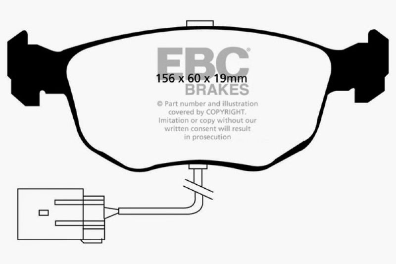 وسادات الفرامل الأمامية من Redstuff لسيارة Ford Contour 2.5 SVT موديل 1998-1999 من EBC