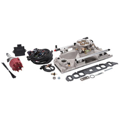 طقم حقن الوقود Edelbrock Pro Flo 4 بمنفذ Seq ومنفذ BBC Oval بقوة 850 حصانًا بحد أقصى 60 رطلاً في الساعة Injec Satin بدون قرص