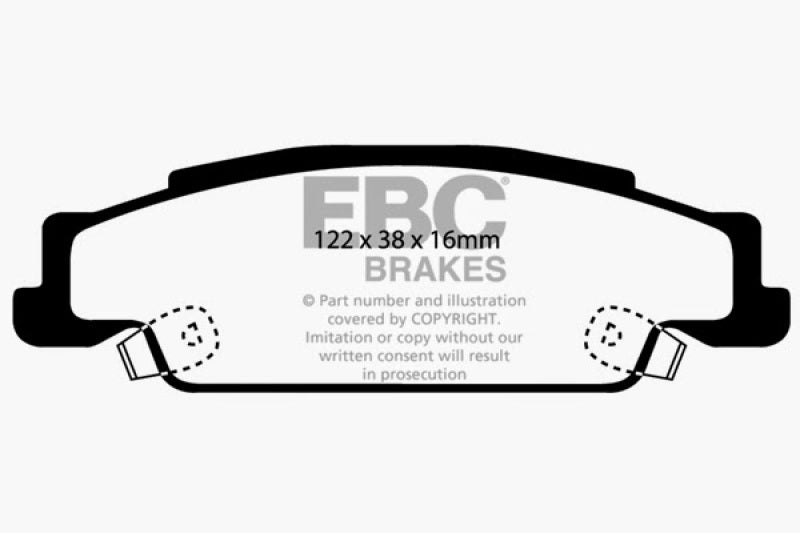 وسادات الفرامل الخلفية من Redstuff لسيارة كاديلاك CTS 2.6 EBC 02-05