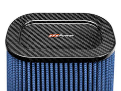 aFe Magnum FLOW Pro 5R Air Filter (5.5x 7.5)in F (9x 7)in B (5.8 x 3.8)in T (Carbon Fiber) x 10in H