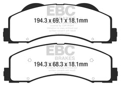 EBC 15+ Ford F150 2.7 Twin Turbo (2WD) Greenstuff Front Brake Pads