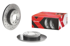 دوار خلفي ممتاز من نوع Xtra Cross من Brembo 02-08 Jaguar X-Type مثقوب ومطلي بالأشعة فوق البنفسجية