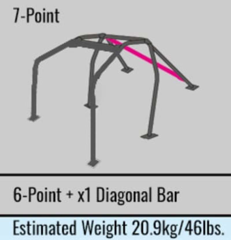 كوزكو 91-95 هوندا سيفيك EG6 (بدون فتحة سقف) 2 Psgr/7Pt Chromoly Dash-Thru RHD Roll Cage (S/O No Cncl.)