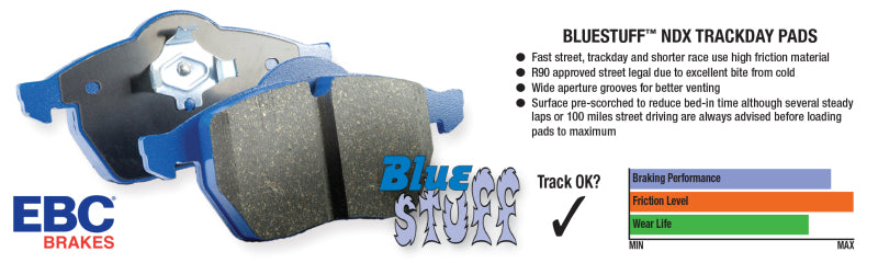 EBC 04-12 Aston Martin DB9 5.9 Bluestuff Front Brake Pads