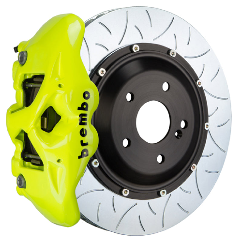 Brembo 05-11 G55/12-18 G63/G65 Rr GT BBK 4 Pist Cast 380x28 2pc Rotor Slotted Type3- Fluo. Yellow