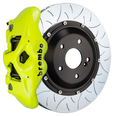 Brembo 07-13 X5 Rear GT BBK 4 Piston Cast 380x28 2pc Rotor Slotted Type3-Fluo. Yellow