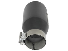 aFe MACH Force-Xp 3in 304 SS Metallic Black Exhaust Tip 3in In x 4-1/2in Out x 9in L Bolt-On Left