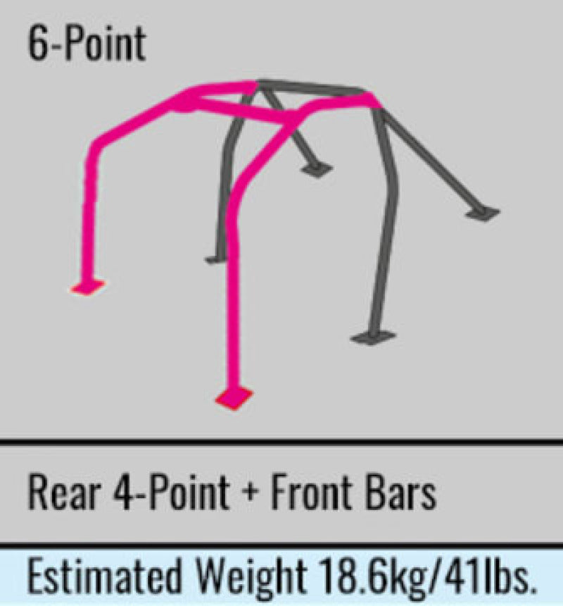 قفص رول Cusco D1 Chromoly 2-Pssgr 6-PT DASH-THRU مع شريط تسخير 00-05 S2000 AP1/AP2 (S/O/No Cancel)