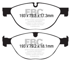 EBC 13+ Jaguar F-Type (Cast Iron Only) 3.0 Supercharged (380) Perf Pkg Yellowstuff Front Brake Pads